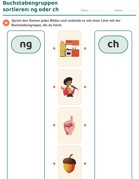 Vorschau: Buchstabengruppen-Arbeitsblatt für Kindergarten