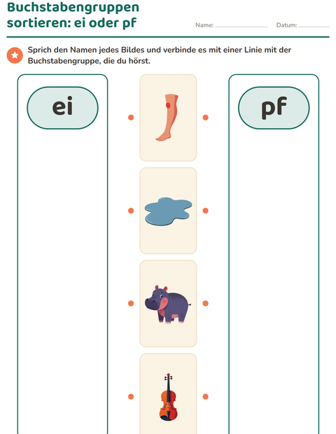Vorschau: Buchstabengruppen-Arbeitsblatt für Kindergarten
