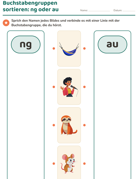 Vorschau: Buchstabengruppen-Arbeitsblatt für Kindergarten