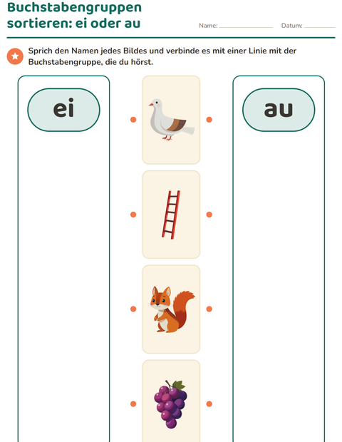 Vorschau: Buchstabengruppen-Arbeitsblatt für Kindergarten