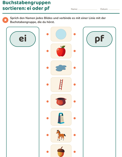Vorschau: Buchstabengruppen-Arbeitsblatt für Kindergarten