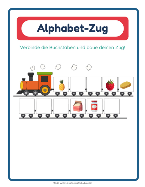Vorschau: Buchstabenzug-Arbeitsblatt mit Im Supermarkt für Vorschule