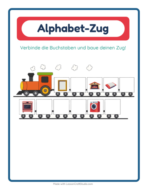Vorschau: Buchstabenzug-Arbeitsblatt mit Rund ums Haus für Vorschule