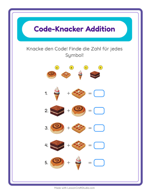 Bilder-Code – Desserts und Süßigkeiten