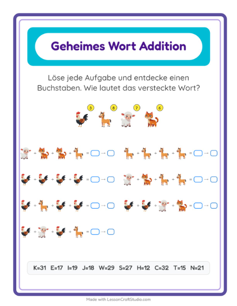 Geheimes Wort – Bauernhoftiere
