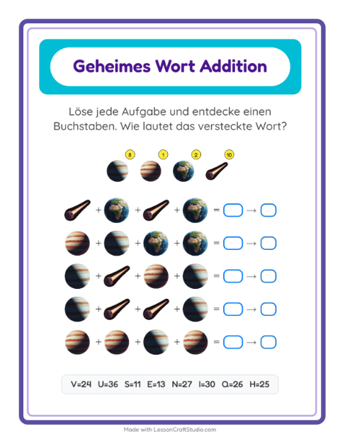Geheimes Wort – Weltraum