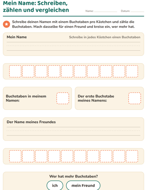 Vorschau: Das bin ich-Arbeitsblatt für Kindergarten