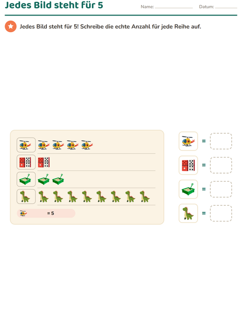 Vorschau: Diagramme und Daten-Arbeitsblatt mit Spielzeug für 3. Klasse