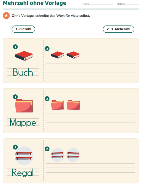 Vorschau: Einzahl und Mehrzahl-Arbeitsblatt mit Klassenzimmer für Kindergarten