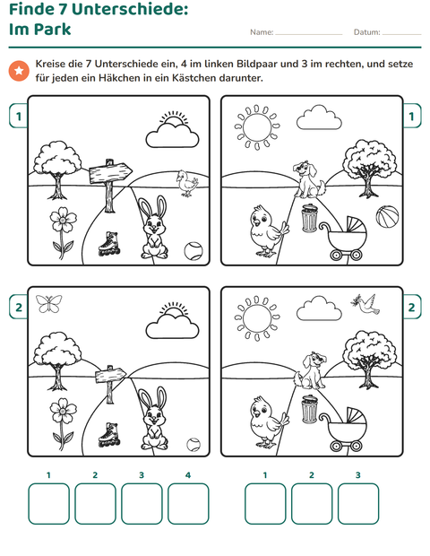 Vorschau: Fehlersuchbilder-Arbeitsblatt für 1. Klasse