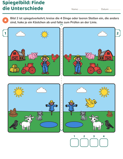 Vorschau: Fehlersuchbilder-Arbeitsblatt für 1. Klasse