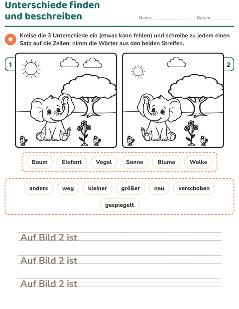 Vorschau: Fehlersuchbilder-Arbeitsblatt für 2. Klasse
