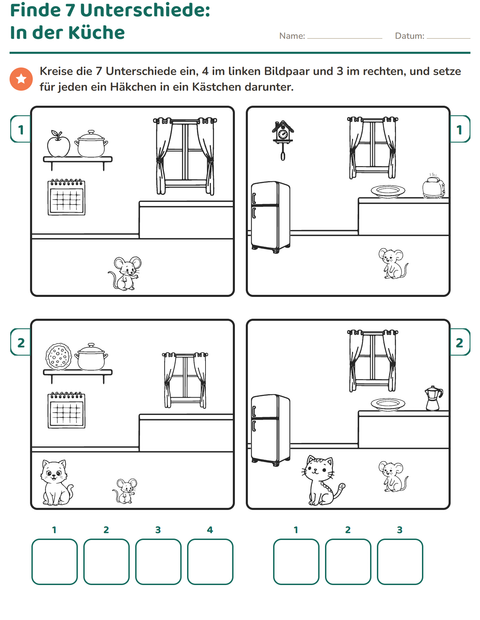 Vorschau: Fehlersuchbilder-Arbeitsblatt für 1. Klasse