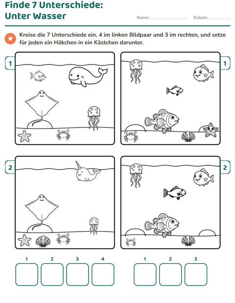 Vorschau: Fehlersuchbilder-Arbeitsblatt für 1. Klasse