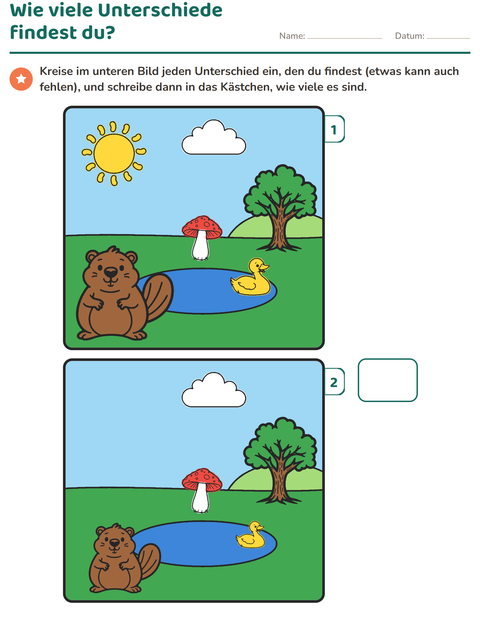 Vorschau: Fehlersuchbilder-Arbeitsblatt für 1. Klasse