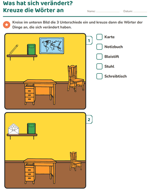 Vorschau: Fehlersuchbilder-Arbeitsblatt für 1. Klasse