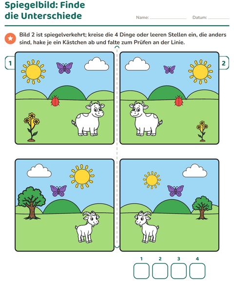 Vorschau: Fehlersuchbilder-Arbeitsblatt für 1. Klasse