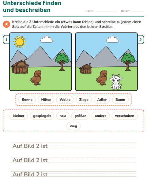 Vorschau: Fehlersuchbilder-Arbeitsblatt für 2. Klasse