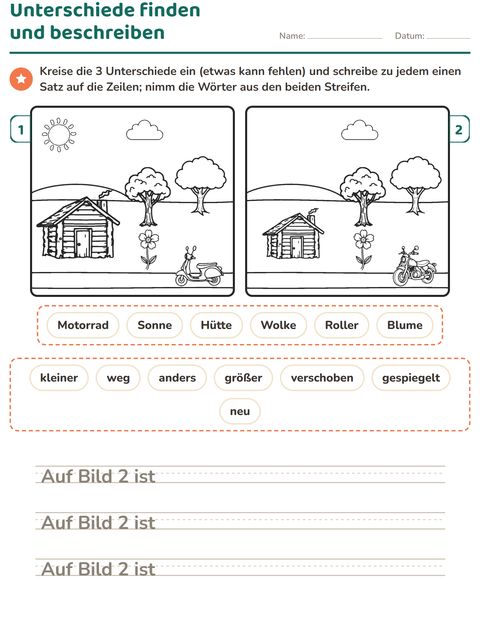Vorschau: Fehlersuchbilder-Arbeitsblatt für 2. Klasse