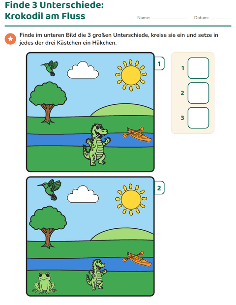 Vorschau: Fehlersuchbilder-Arbeitsblatt für Kindergarten