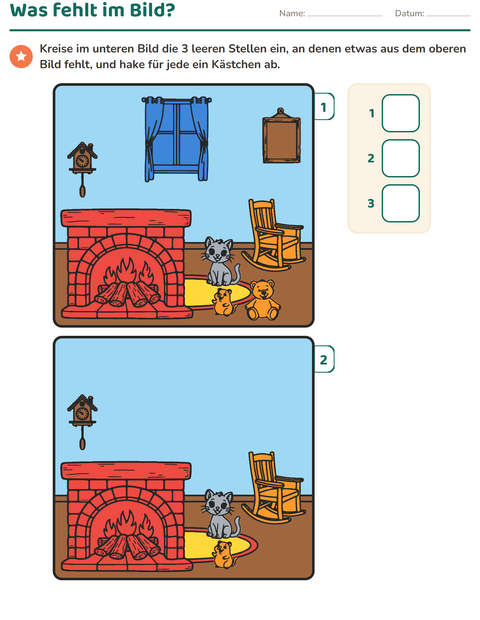 Vorschau: Fehlersuchbilder-Arbeitsblatt für Kindergarten
