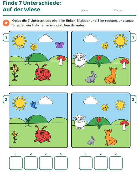 Vorschau: Fehlersuchbilder-Arbeitsblatt für 1. Klasse