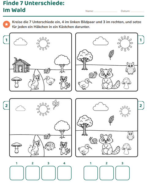 Vorschau: Fehlersuchbilder-Arbeitsblatt für 1. Klasse