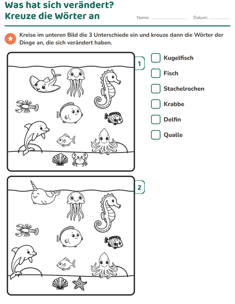 Vorschau: Fehlersuchbilder-Arbeitsblatt für 1. Klasse