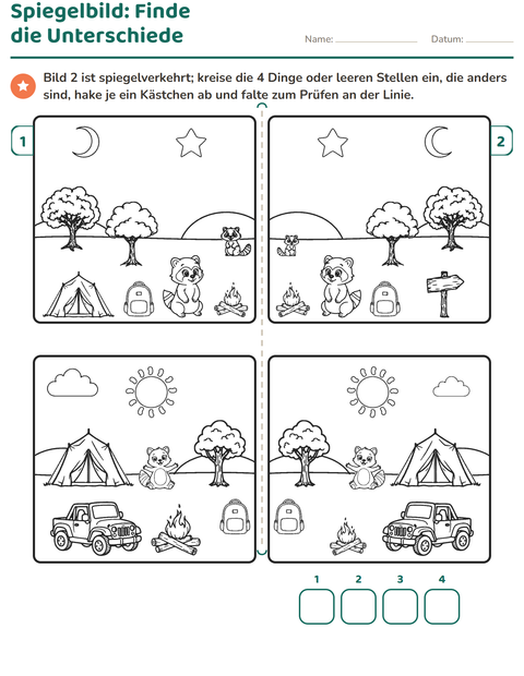 Vorschau: Fehlersuchbilder-Arbeitsblatt für 1. Klasse