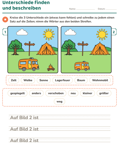Vorschau: Fehlersuchbilder-Arbeitsblatt für 2. Klasse