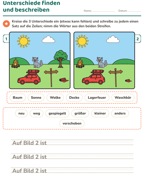 Vorschau: Fehlersuchbilder-Arbeitsblatt für 2. Klasse