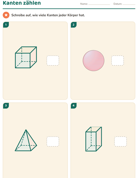 Vorschau: Geometrie-Arbeitsblatt für 2. Klasse