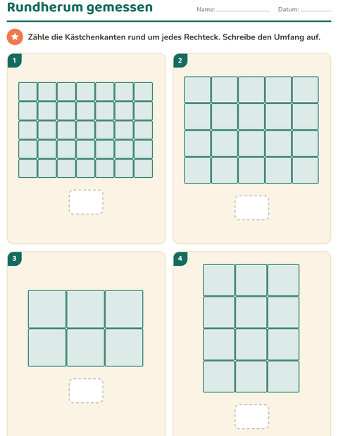 Vorschau: Geometrie-Arbeitsblatt für 3. Klasse