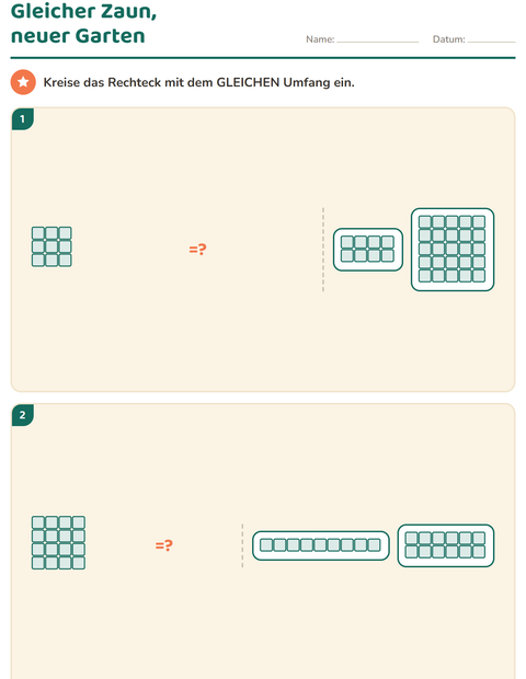 Vorschau: Geometrie-Arbeitsblatt für 3. Klasse