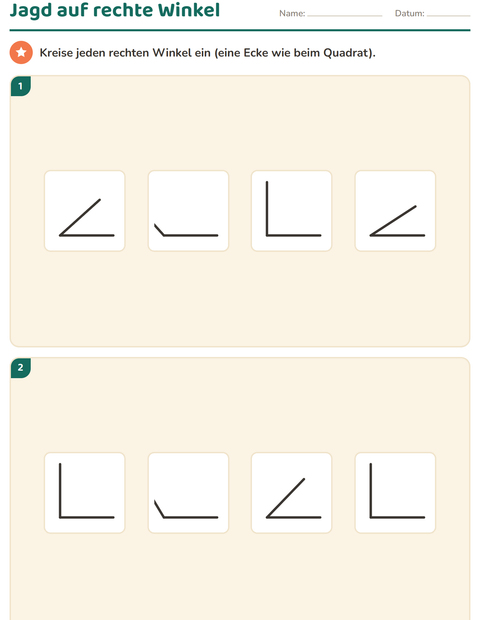 Vorschau: Geometrie-Arbeitsblatt für 3. Klasse