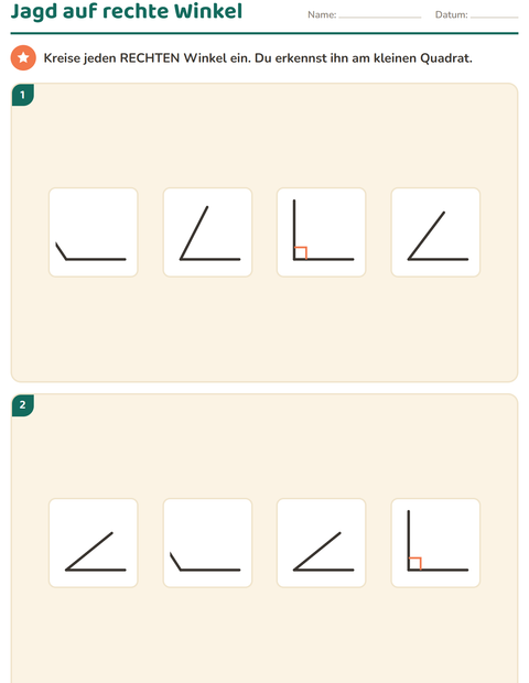 Vorschau: Geometrie-Arbeitsblatt für 3. Klasse