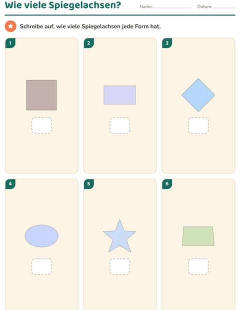 Vorschau: Geometrie-Arbeitsblatt für 3. Klasse