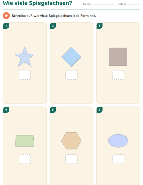 Vorschau: Geometrie-Arbeitsblatt für 3. Klasse
