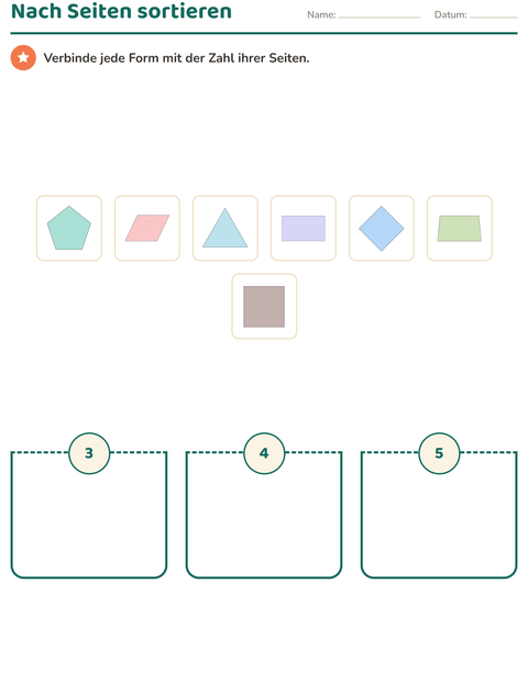 Vorschau: Geometrie-Arbeitsblatt für Kindergarten