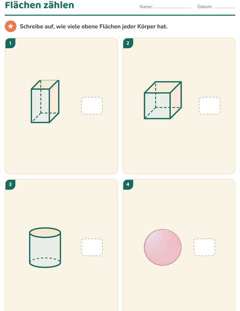 Vorschau: Geometrie-Arbeitsblatt für 2. Klasse