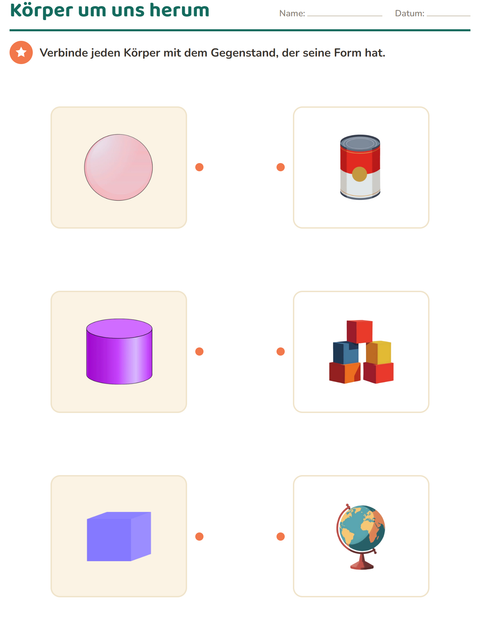 Vorschau: Geometrie-Arbeitsblatt für 2. Klasse