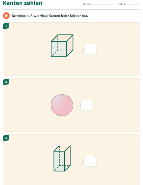 Vorschau: Geometrie-Arbeitsblatt für 2. Klasse