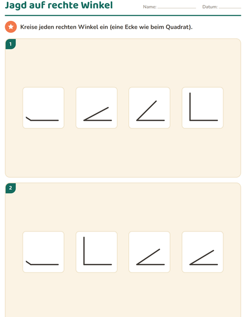Vorschau: Geometrie-Arbeitsblatt für 3. Klasse