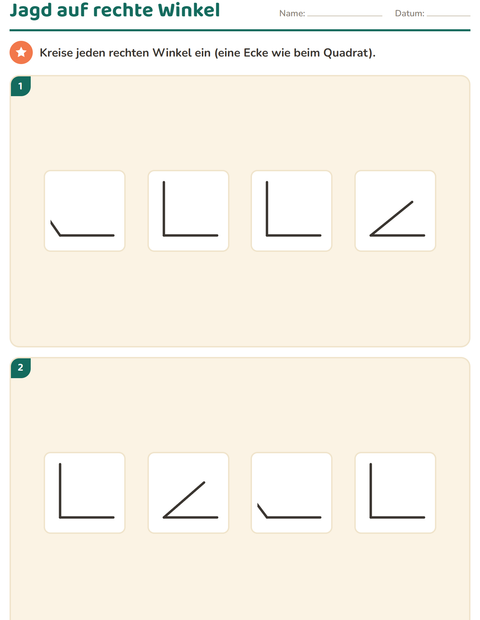 Vorschau: Geometrie-Arbeitsblatt für 3. Klasse