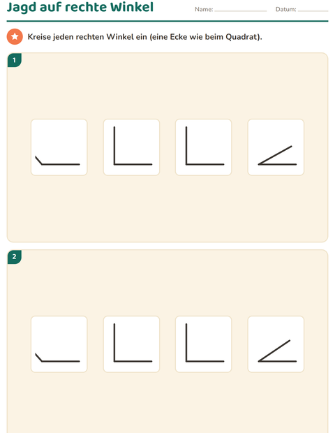 Vorschau: Geometrie-Arbeitsblatt für 3. Klasse