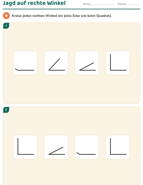 Vorschau: Geometrie-Arbeitsblatt für 3. Klasse