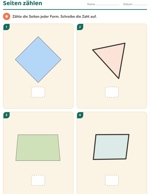 Vorschau: Geometrie-Arbeitsblatt für Kindergarten