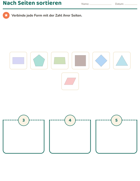 Vorschau: Geometrie-Arbeitsblatt für Kindergarten