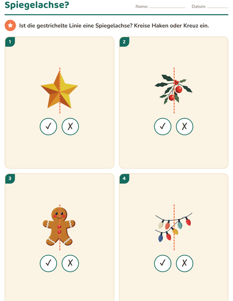 Vorschau: Geometrie-Arbeitsblatt mit Weihnachten für 2. Klasse