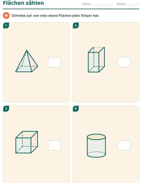 Vorschau: Geometrie-Arbeitsblatt für 2. Klasse